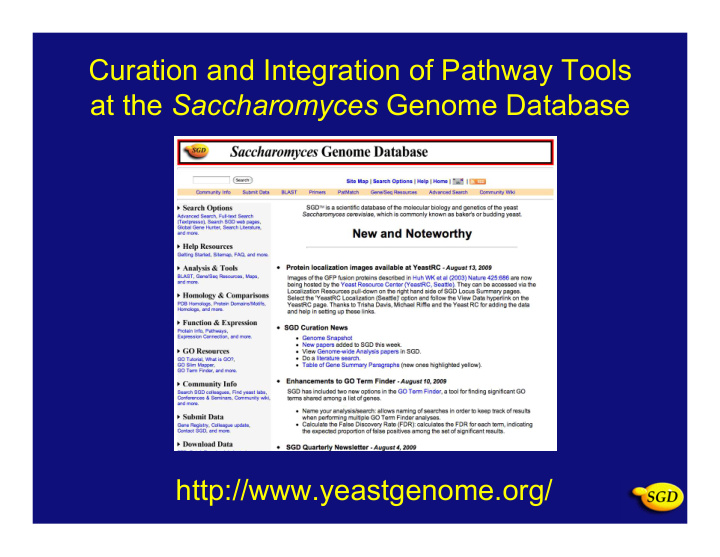 curation and integration of pathway tools at the