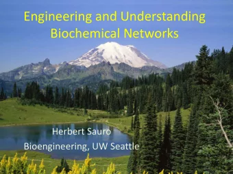 Engineering and Understanding  Biochemical Networks  Herbert Sauro  Bioengineering, UW Seattle