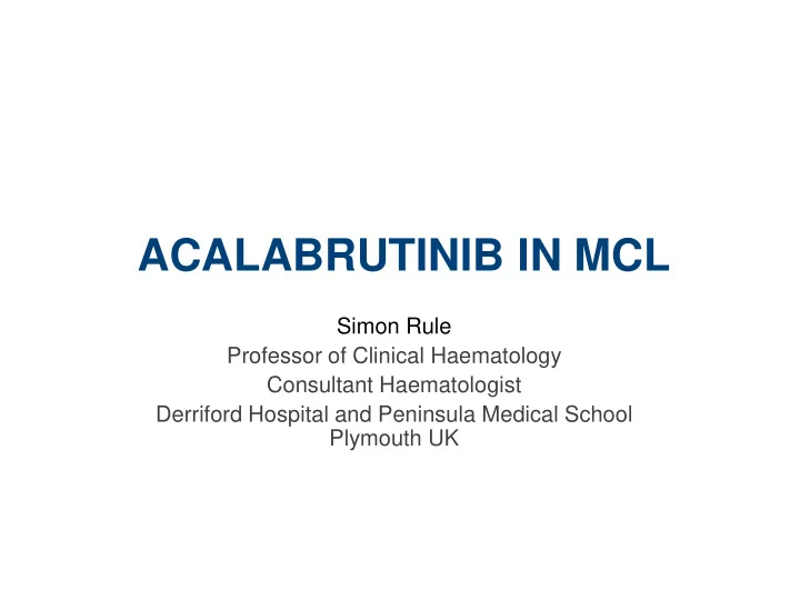 acalabrutinib in mcl