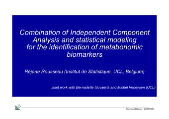 Combination of Independent Component Analysis and statistical modeling  for the identification of