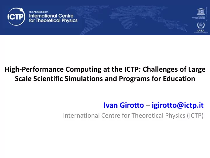 ivan girotto igirotto ictp it