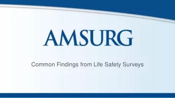 Common Findings from Life Safety Surveys  CMS  2012 Edition of NFPA 101 and NFPA 99