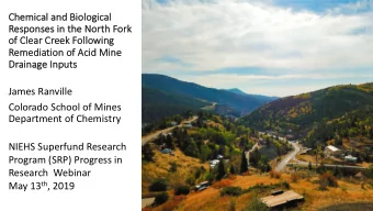 James Ranville  Colorado School of Mines  Department of Chemistry  NIEHS Superfund Research