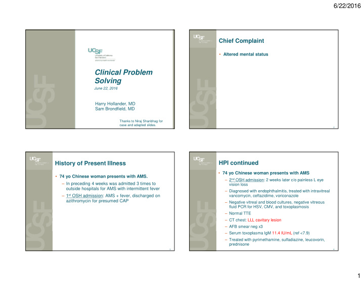 clinical problem solving