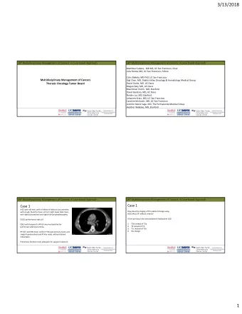 3/13/2018 18 th Multidisciplinary Management of Cancers: A Casebased Approach 18 th