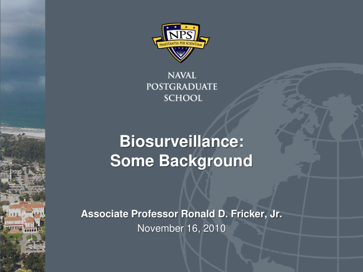 biosurveillance some background