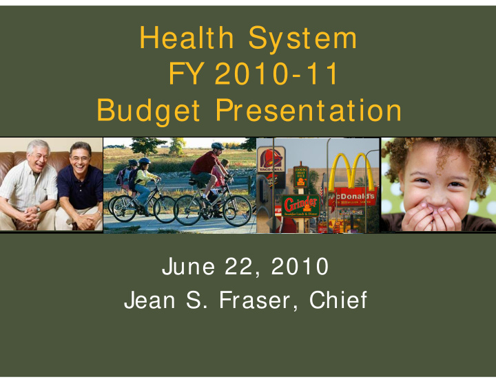 health system fy 2010 11 budget presentation