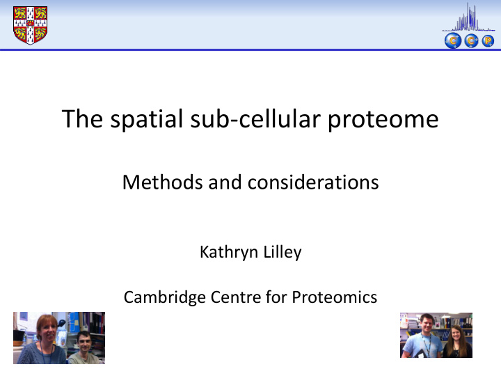 the spatial sub cellular proteome