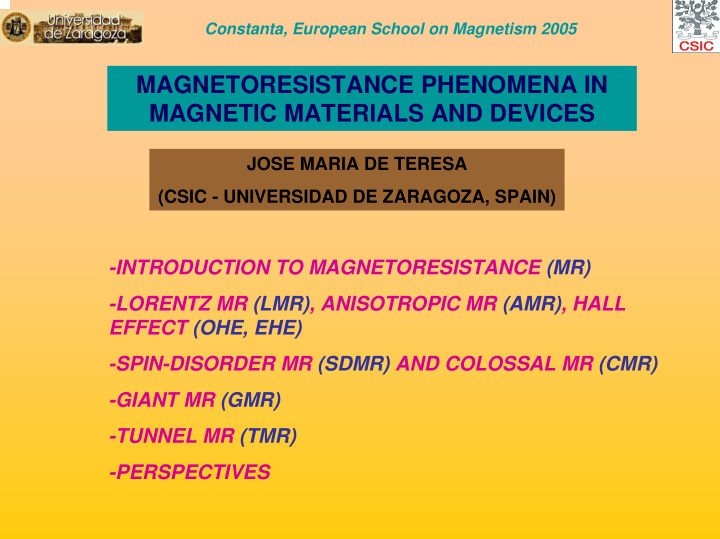 magnetoresistance phenomena in magnetic materials and