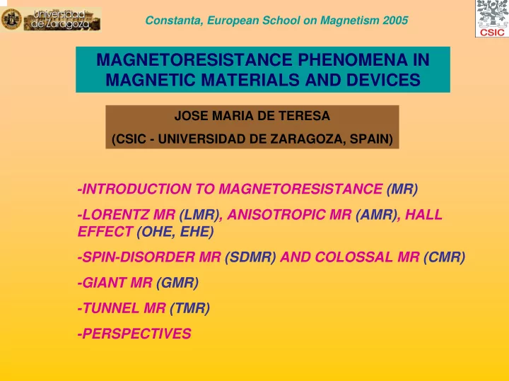 magnetoresistance phenomena in magnetic materials and