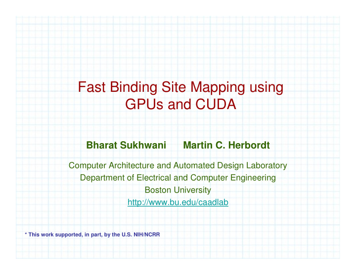 fast binding site mapping using gpus and cuda