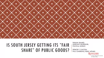 IS SOUTH JERSEY GETTING ITS FAIR  ASSISTANT PROFESSOR,  POLITICAL SCIENCE  SHARE OF PUBLIC