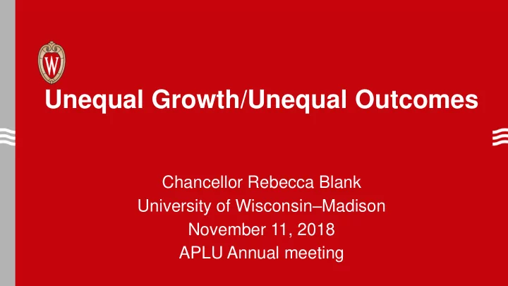 unequal growth unequal outcomes