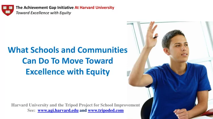what schools and communities can do to move toward
