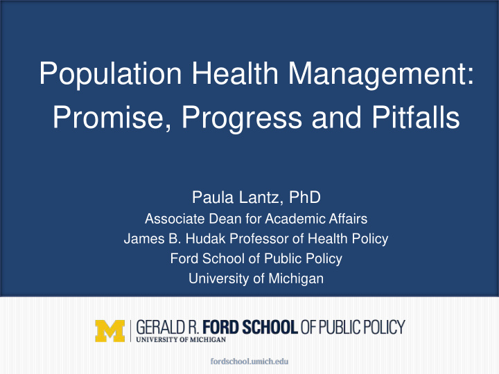 population health management promise progress and pitfalls