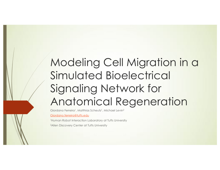 modeling cell migration in a simulated bioelectrical