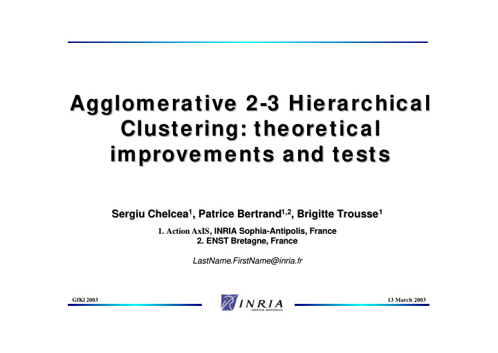 agglomerative 2 3 hierarchical agglomerative 2 3