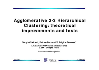 Agglomerative 2-3 Hierarchical  Agglomerative 2-3 Hierarchical  Clustering: theoretical