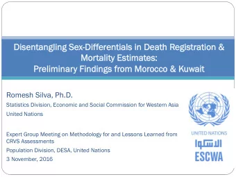 Di  Disent  ntang  ngli  ling  ng S  Sex-Di  -Different  ntials  ls i  in De  n Death R  h
