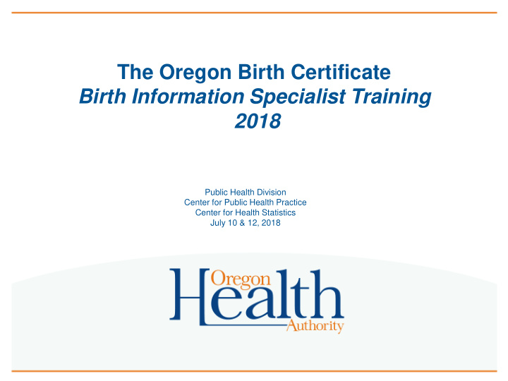 the oregon birth certificate