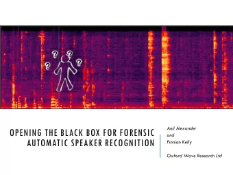 Oxford Wave Research Ltd  WHO WE ARE  Oxford Wave Research Ltd (OWR) is an audio and  speech