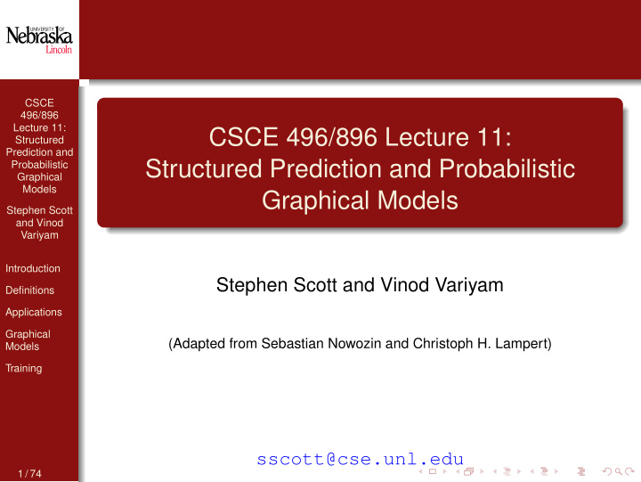 csce 496 896 lecture 11