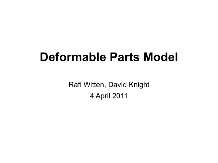 deformable parts model