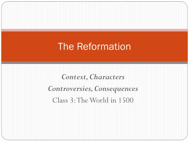 the reformation