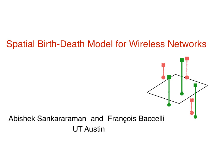 spatial birth death model for wireless networks