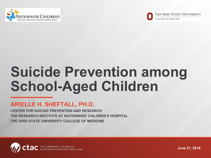 suicide prevention among school aged children