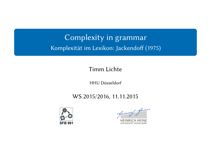 complexity in grammar