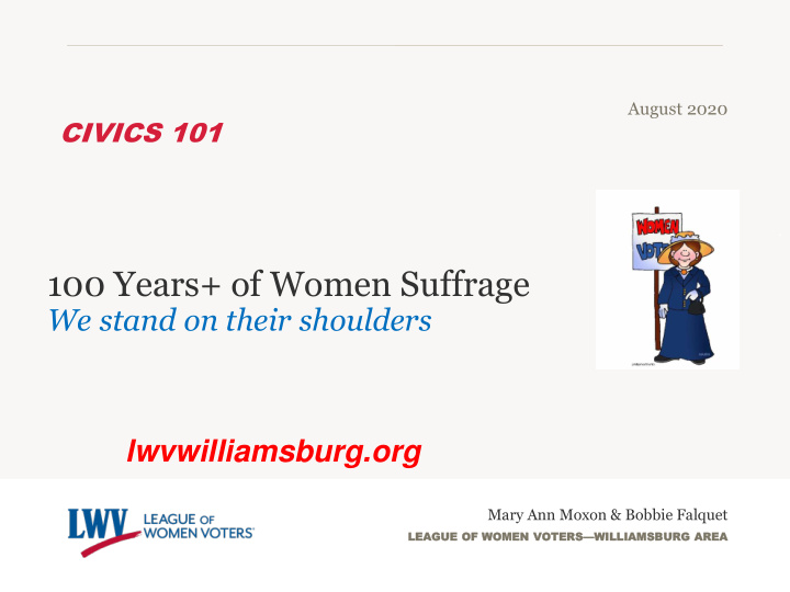 100 years of women suffrage