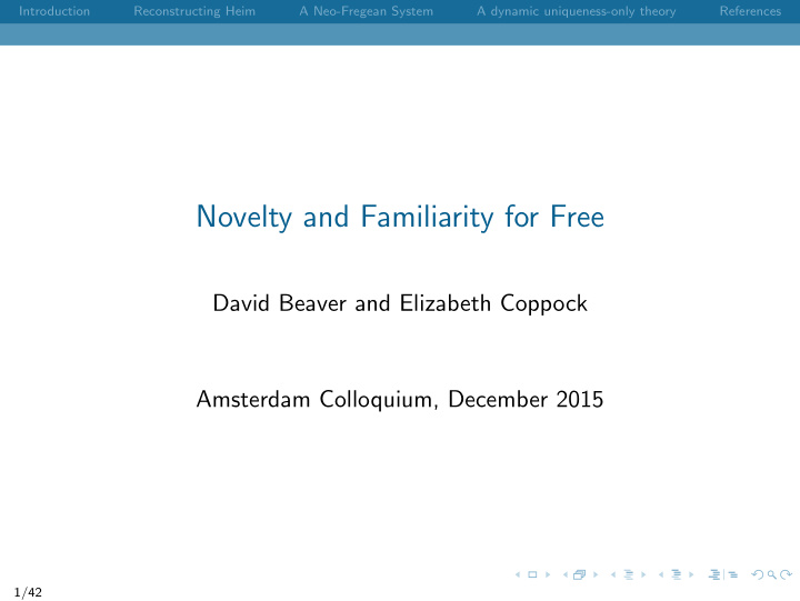 novelty and familiarity for free
