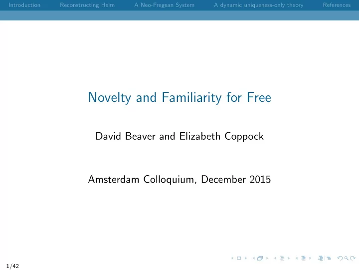 novelty and familiarity for free
