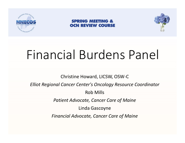 financial burdens panel