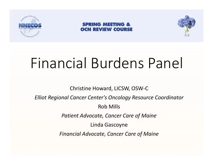 financial burdens panel