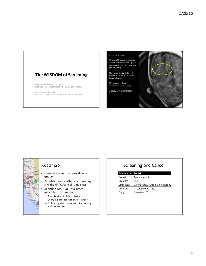 screening and cancer