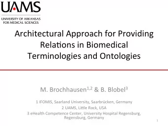 Architectural  Approach  for  Providing    Rela5ons  in  Biomedical