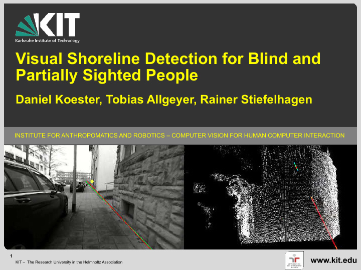 visual shoreline detection for blind and partially