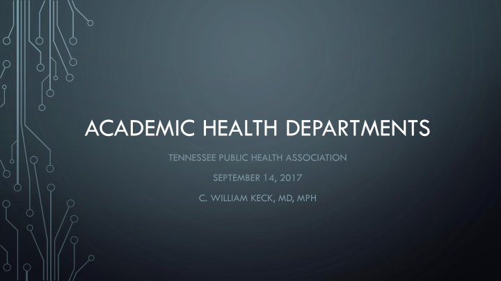 academic health departments