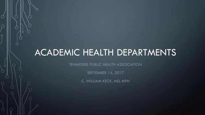 academic health departments