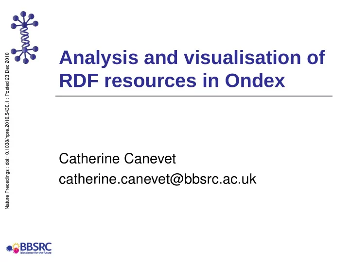 analysis and visualisation of