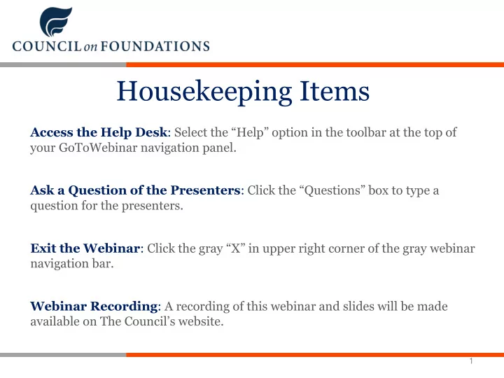 housekeeping items