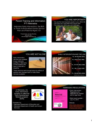 Parent Training and Information   You are the most important people in your childs life  PTI