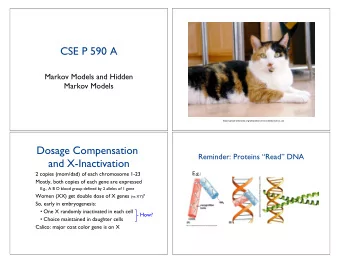 CSE P 590 A   Markov Models and Hidden Markov Models