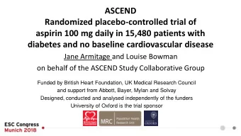 Randomized placebo-controlled trial of  aspirin 100 mg daily in 15,480 patients with diabetes and