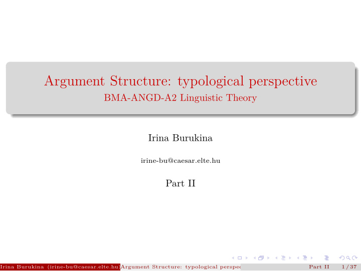argument structure typological perspective