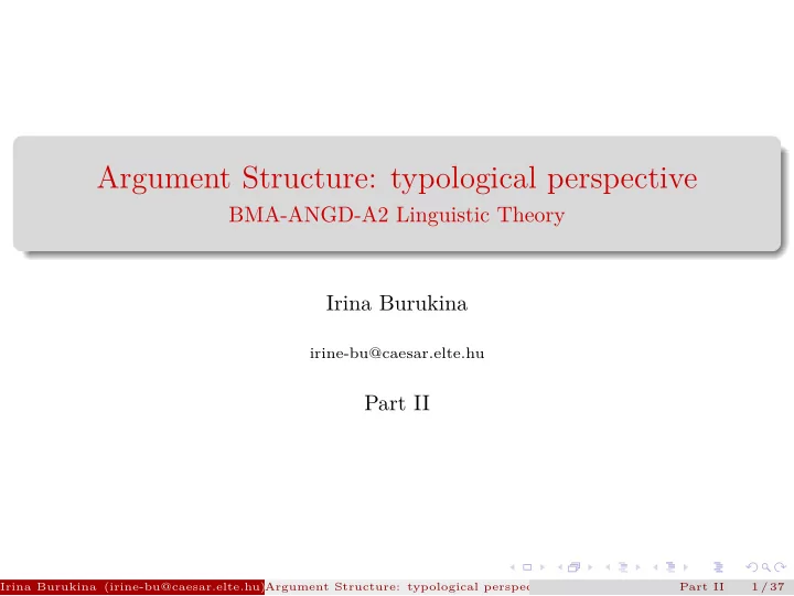 argument structure typological perspective