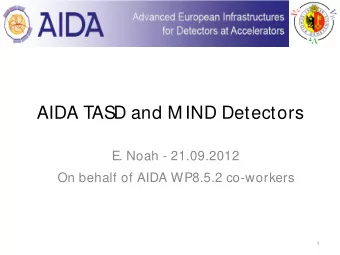 AIDA TASD and M IND Detectors  E. Noah - 21.09.2012  On behalf of AIDA WP8.5.2 co-workers  1