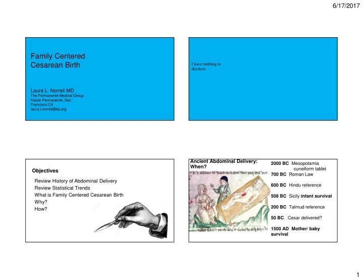 family centered cesarean birth